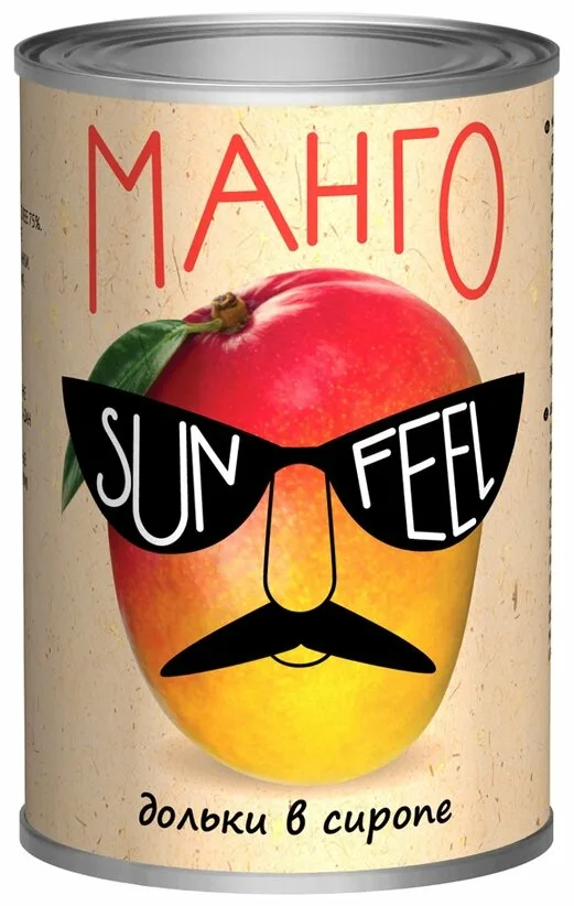 Манго дольки в сиропе SUNFEEL ж/б 425г/24шт/36мес (с/в 230гр)