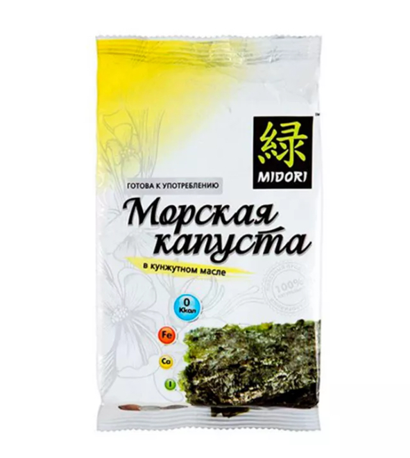 Нори-чипсы Мидори с кунжутным маслом 5г*4шт/32уп/15мес