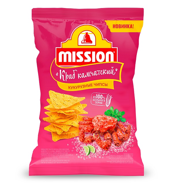 "Mission" чипсы кукурузные со вкусом Краб Камчатский 90г/14шт/9мес